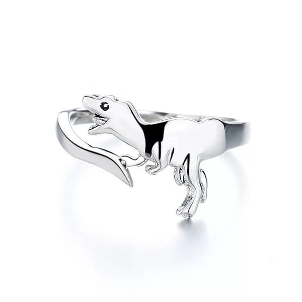 Dinosaurring Antikk Sølv Giraff