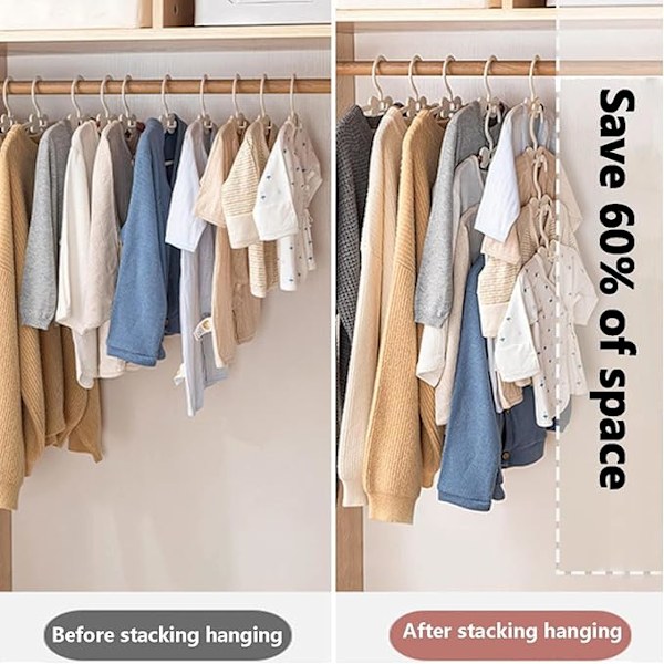 40-pack Barnhängare, 4 Färger, 28,5 cm Längd, Halkfria Hängare med Krokar, Utrymmesbesparande Design, Perfekt för Förvaring i Sovrumsgarderoben.