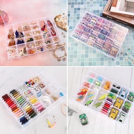 36 rum DIY gitter klar plast væv boks opbevaring beholder