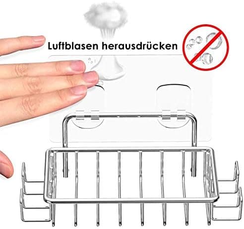 Suihkun seinän saippuateline 4 koukun kanssa, liima-saippuateline