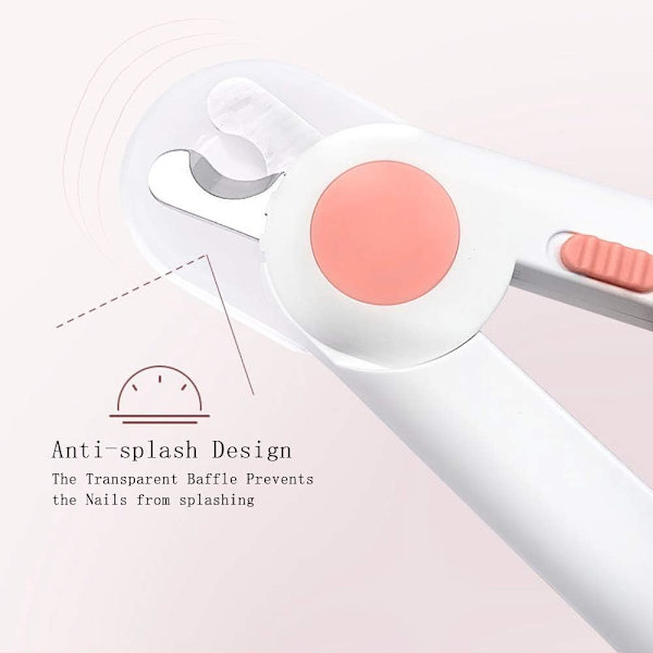 Katte Negleklipper Neglepolerer Hunde Negleklipper Kæledyr Negleklipper LED Lys Anti-Blod Bit Manicure Tilbehør,Pink