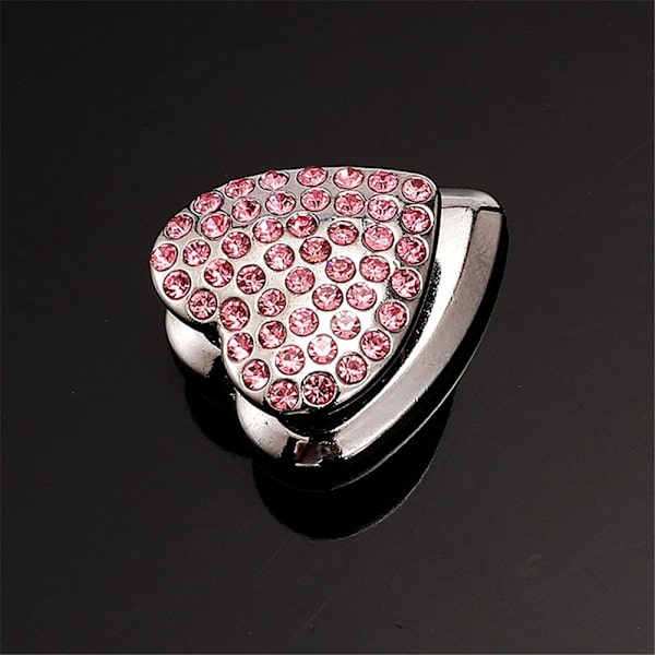 3 stk Bling Bling Hjerteformet Bilkrok, Multifunksjonell Bil Dashb