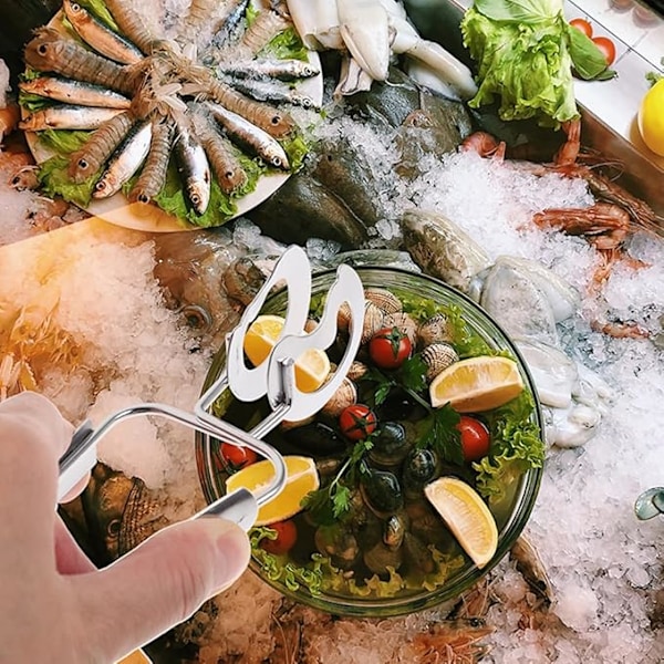 6 stk. Escargot-tænger, salattænger, escargot-tang, mini køkkentænger i rustfrit stål, anti-skoldnings hule escargot-tænger, til hjemmet, køkkenrestauranter