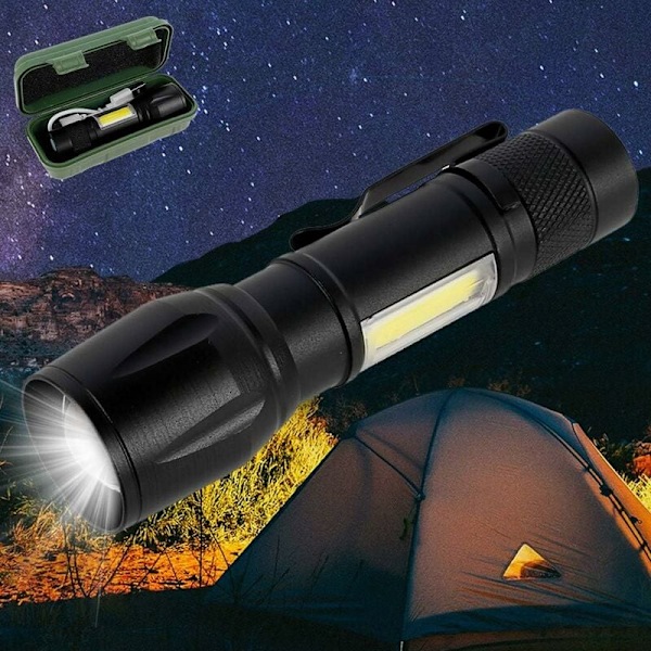 Ficklampor (Standard) Kraftfull USB-laddningsbar LED-ficklampa T