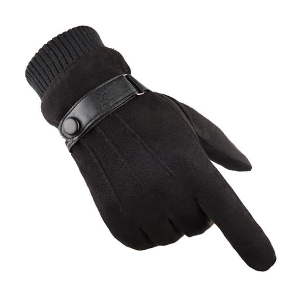 Par Unisex Termiske Handsker i Slidstærkt Svedstof med Fleeceforing til Vinterudendørs Sport, Kørsel, Cykling, Vandreture, Løbeture, Camping (Sort, One Size)