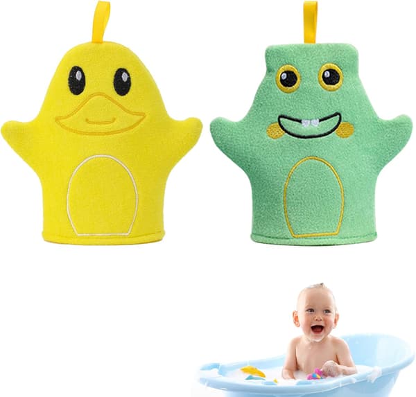 Søde babybadevaskehandsker, babybadehandsker, 2 stk. vaskeklude