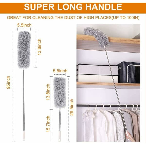 Støvmopper og gulvmopper Teleskopisk støvmopper lavet af mikrofiber og