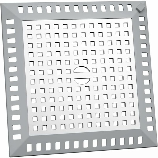 Duschavloppsfilter 12,2 x 12,2 cm Silver Rostfritt Stål Kvadratisk Köksbänksavloppssil Anti-Igentäppning Avloppsgaller för Badrum Duschar, för Badrum och Kö