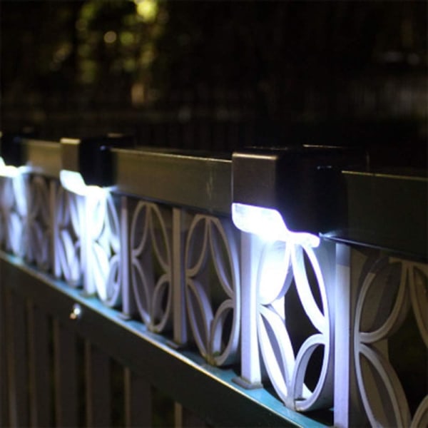 4 stk. LED solcelle trappe lys have solcelle dæklampe have dæklys udendørs vandtæt udvendig væg hegn landskab til terrasse