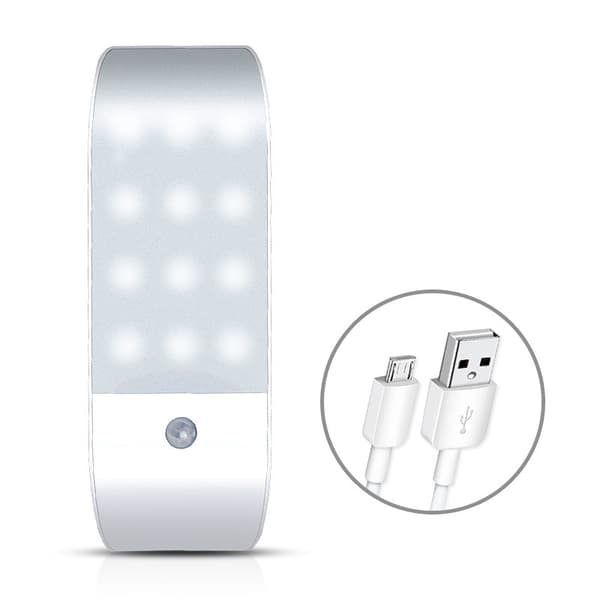 LED nattlys, oppladbar nattlys, bevegelsessensor nattlys