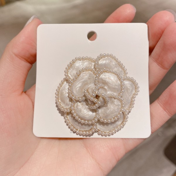 Flower Brooch Enamel Brooch Pearl Pin for Women Wedding Banquet A