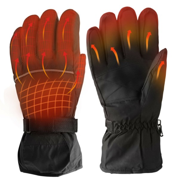 1 pari Winter Warm Gloves Akkukäyttöiset Lämmitetty Thermal Windproo