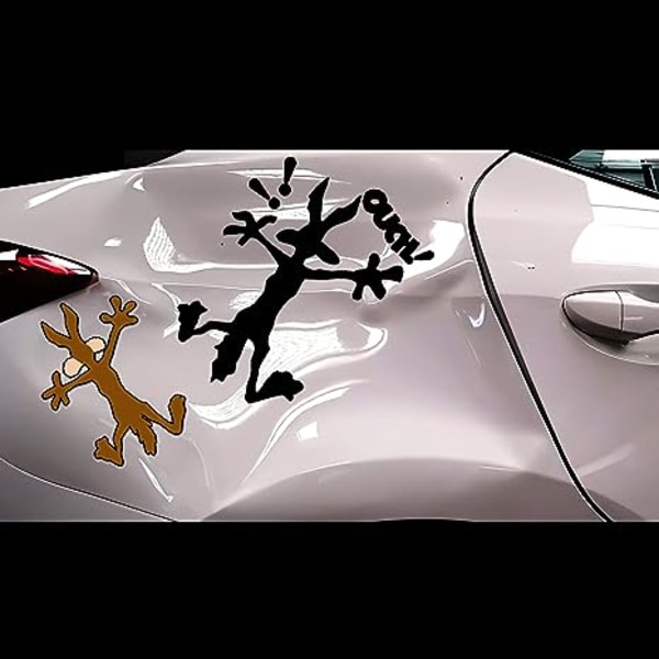 2 kpl 9,8\" 5,9\" heijastava lommokorjaus auton tarra, sarjakuva Coyote Splat osui seinään ovi autot kannettava tietokone kuorma-auton puskuri ikkuna tarra laastari tarra
