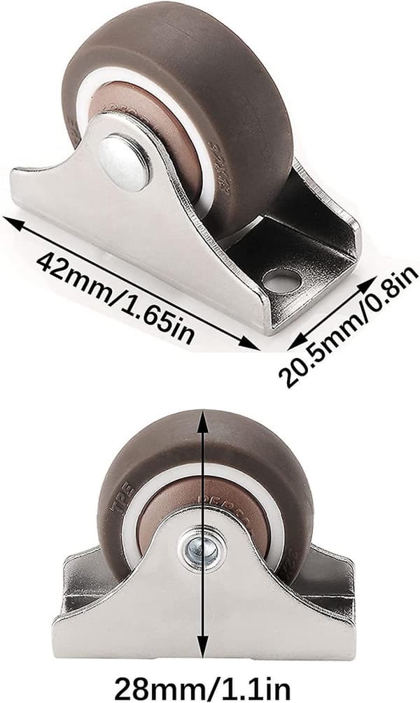 4 st möbelhjul, transporthjul, svängbara hjul (silver)