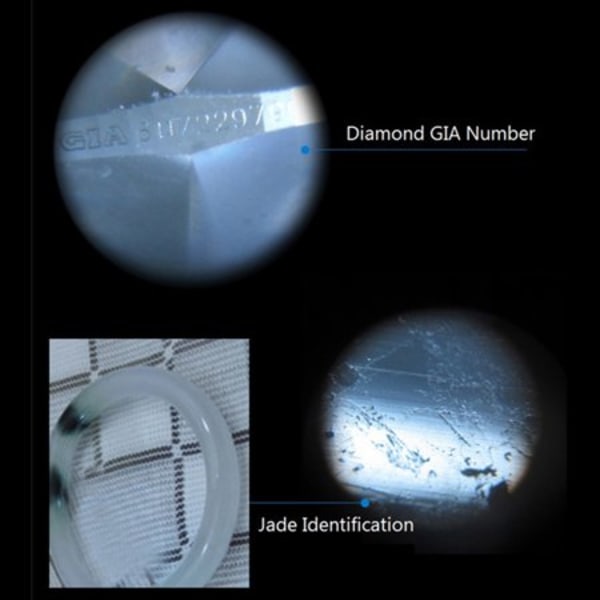 Handhållen 100X Pocket Microscope Smycken Luppförstoringsglas med LED