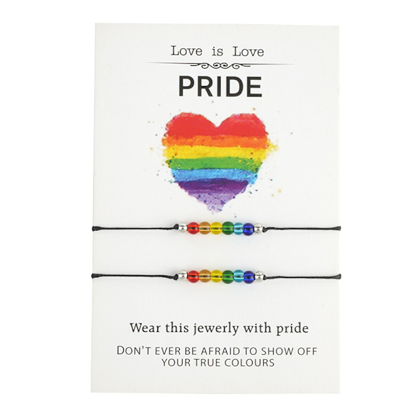 Pride LGBT sateenkaari rannekoru, rakkaus on rakkautta punottu köysi suhteet