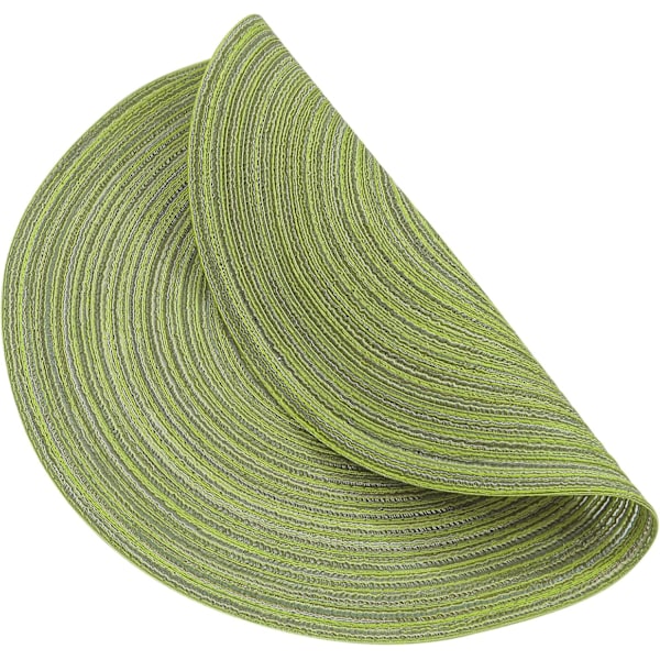 Vihreät pyöreät tabletit, 6 kpl, pestävät punotut puuvillatabletit, joulutabletit, lämmönkestävät tabletit hääjuhliin, 38x38 cm