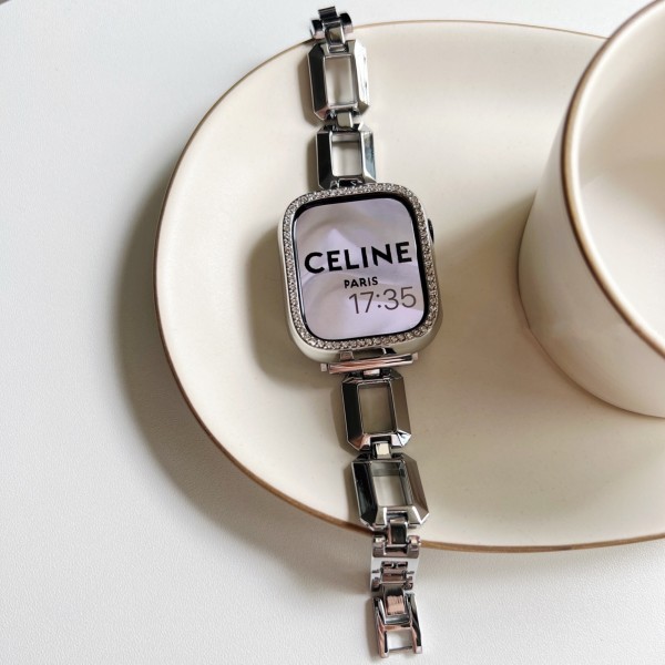 Metallband som är kompatibelt med Apple Watch 41 mm smalt rostfritt stål
