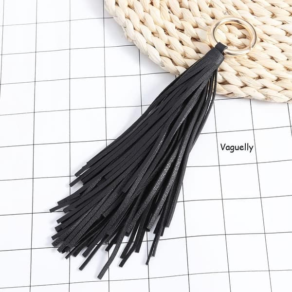 Läder Tassel Nyckelring Nyckelring: Läder Tassel Väska Charm Plånbok