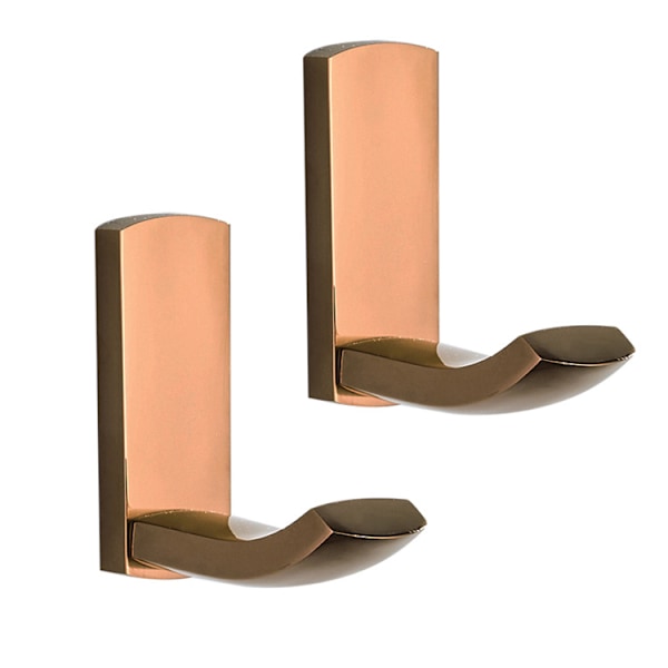 Set med 2 mässingsväggkrokar för badrum (roséguld)