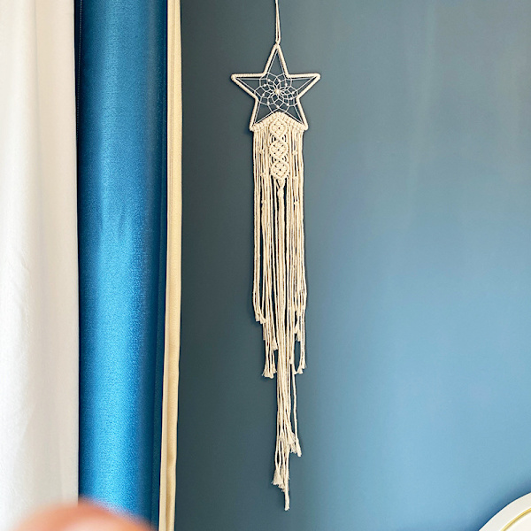 3-delt drømmefanger makramé vægophæng boho vægdekoration sol måne