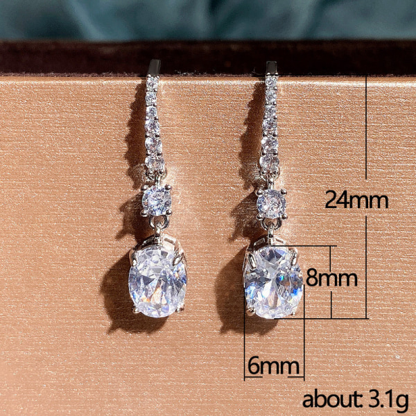 Øredobber Enkle eggformede Culet High Carbon Diamond Øredobber For