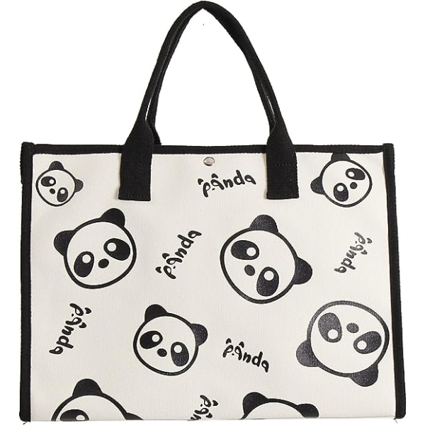 Beach Tote Bag Aesthetic, Large Size Canvas Shoulder Bag, Panda Des
