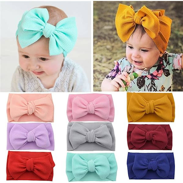 Turban til babyer Turbaner til nyfødte til baby piger Hovedbeklædning med sløjfe