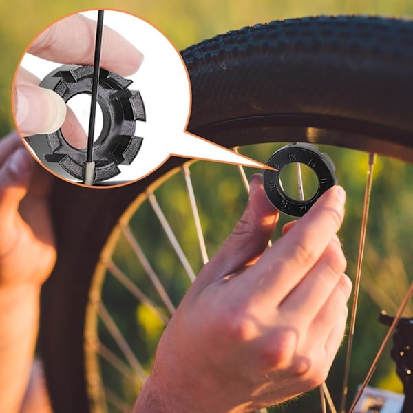 2 stk. 8-vejs cykel egernøgle, cykelhjul reparation justeringsværktøj, cykel egernøgle til MTB landevejscykel (10-15 Gauge), cykelværktøj, sort