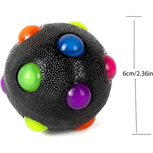 Valaiseva koiran pallo, 4 tuuman LED-vilkkuva piikki lemmikkipallo, purentakestävä Jolly Ball -koiran lelu, valaiseva lemmikkikoiran pallo squeaky-vilkkuvalla
