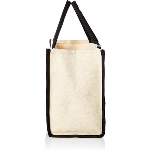 Klassisk sort og hvid lærred tote taske, BLANK, 43 x 30 x 20cm