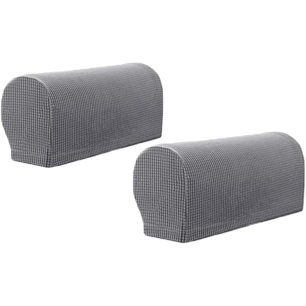 Pakke Armlæn Beskytter Bløde Stræk Polyester Spandex Stof Vandafvisende Skridsikker Armlæn Overtræk til Stol Sofa Couch, Lysegrå