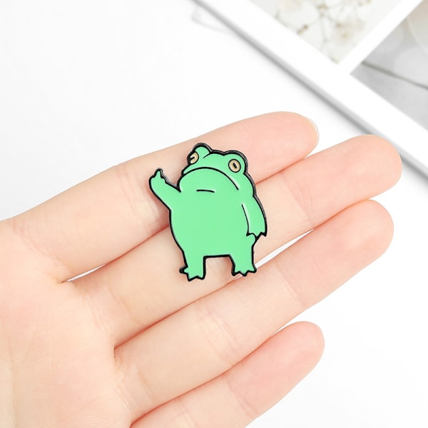 Kawaii-pinssi, söpö sarjakuva-sammakko, rintaneula, kaulusneula, naisten vaatteet, m