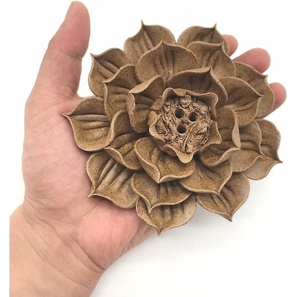 Håndlavet kunstnerisk røgelsesholder brænder pind spole lotus askefanger i keramik