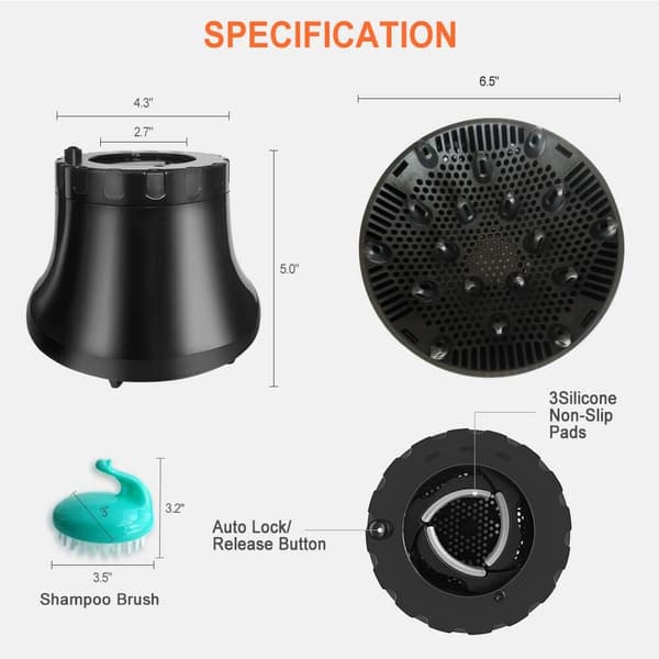 Universal Hårføner Diffuser, Justerbar Hårføner Diffuser for Krøllete eller Bølgete Hår, Passer Hårføner Dyser fra 3,5 cm til 6,8 cm (Svart)