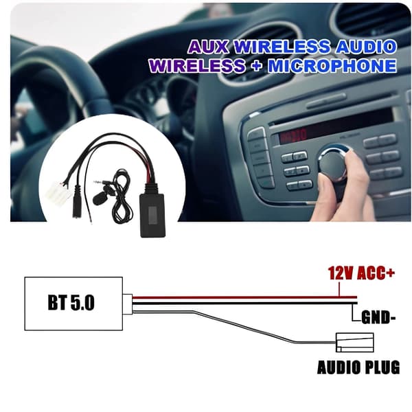 Bil Bluetooth 5.0 Adapter Kabel Mikrofon Passer for Mazda 2 3 5 6 RX8
