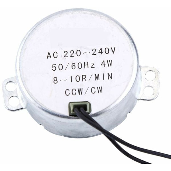 Sähköinen mikroaaltouunin synkronimoottori, sopii pöytämoottorin vaihtoon, pyöreä synkronimoottorin kääntöpöytä 4W CW/CCW 220-240V (8-10RPM)