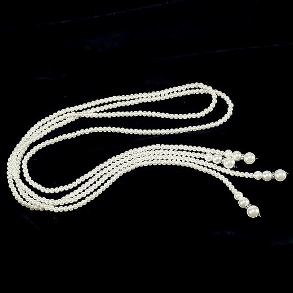 Pitkä helminauha Faux Pearls -kaulakorun setti Helmillinen pitkä helminauha 1920-luvun G
