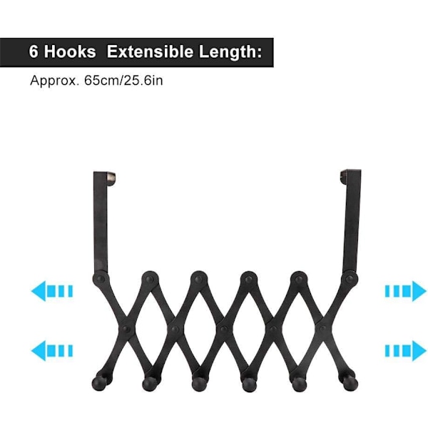 Over the Door Hooks, Rustfrit stål Over the Door Hooks Teleskopisk Foldning