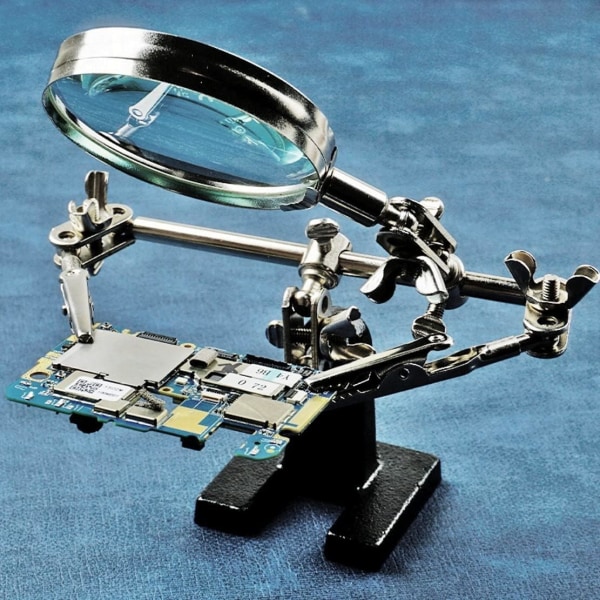 Hands Free Magnifying Glass with Crocodile Clip + 5x Magnifier Le