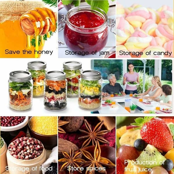 24-pack normala munstycken Mason Jar-lock - läckagesäkra silikondelad lock - silverlock