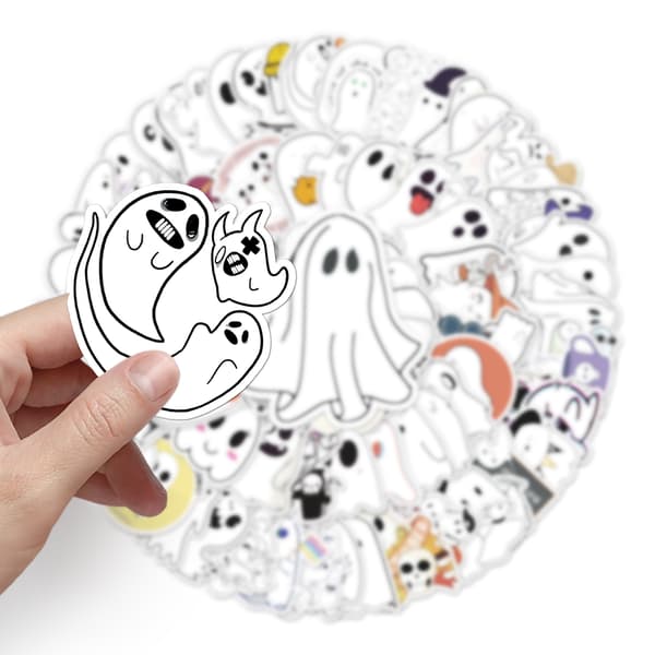100 kpl Halloween-tarroja, söpöjä aave-tarroja