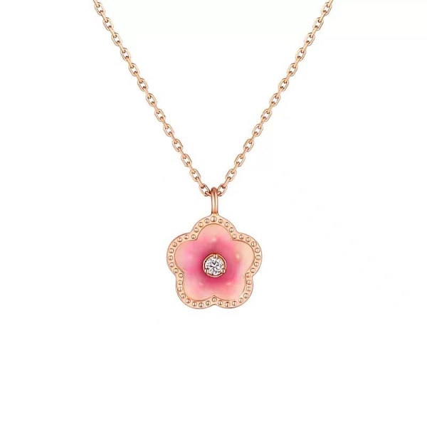 Liten persika blomma hänge Halsband