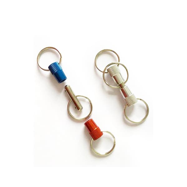 Nyckelring med tre ringar, 1-pack, röd, blå och silver