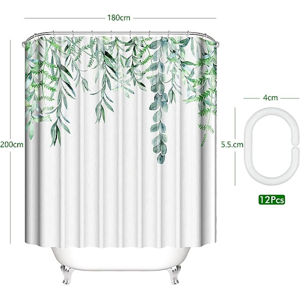 Dusjforheng Vanntett Muggsikkert Bad Gardin Polyester