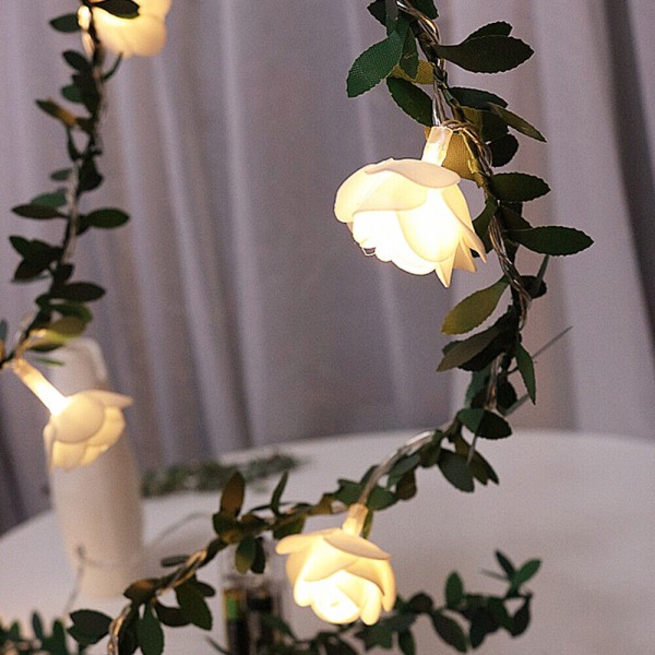 3M 20 LED-rosblomster ljusslinga batteridriven girlang