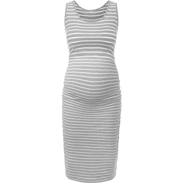 Daglig bruk og babyshower, Maternity Bodycon ermeløs kjole, Sid