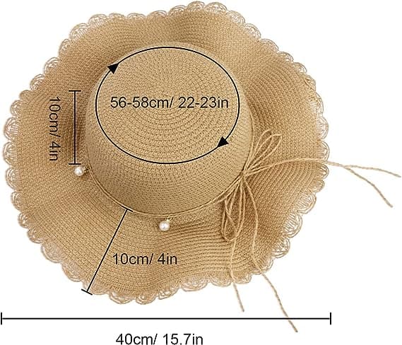 Dame Halmhat, Foldbar Solhat UV-beskyttelse, Sommer Strand Vis