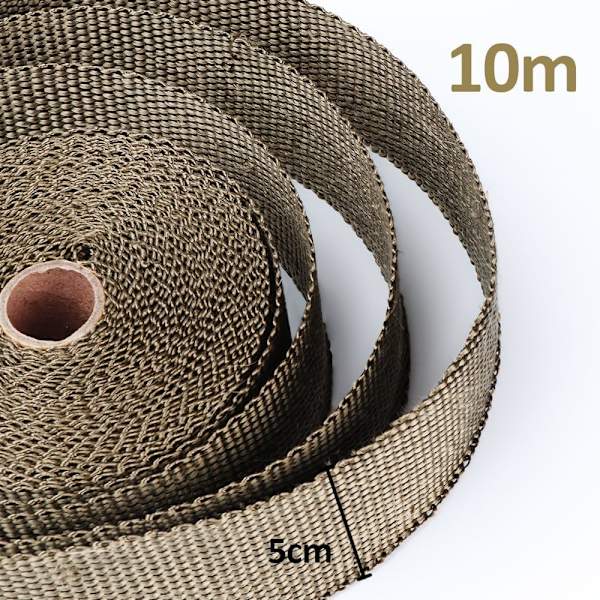 50MM Titanium Magma Keramisk Varmeisoleringstape 10M + 10 stk. 30CM Rustfrit Stål Bånd til Manifoldrør