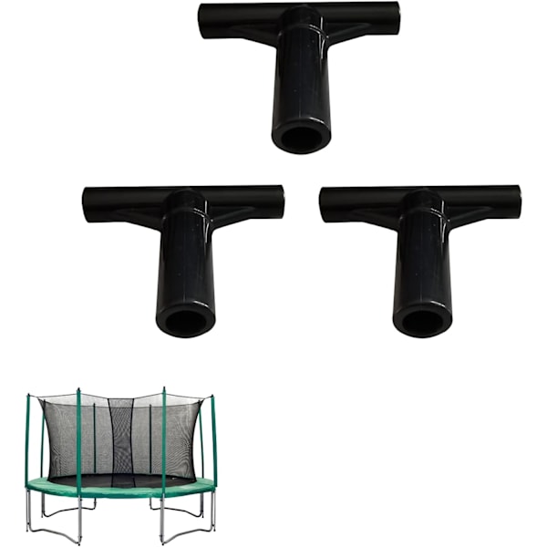 Trampolin T-stycke, 3 st Trampolin Skyddsnät Stolpe Ändstycken, T-format Trampolinrör Hylsa, T-stycke Trampolinkopplingar Snabbkopplingsstång Ändstycken